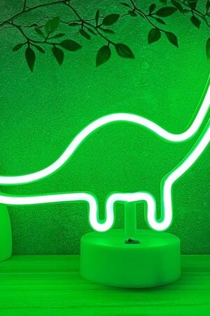 Dinosaur Neon Sign Dino Light Green LED Dinosaur Neon Light Room Decor for Boys Room Kids Girls Bedroom Nursery, Classroom Table Desk Stand Night LED Sign Toddlers Present Christmas Birthday