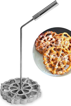 Bunuelos Mold with Handle (4.7 in Cast Aluminum) - Molde para Buñuelos de Viento Mexicanos - Buñuelos de Viento Moldes - Bunuelo Mold Mexican Cookware - Rosette Iron Set with Handle