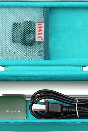 BOVKE Carrying Case for Nesugar Fashion Portable Handheld Garment Clothes Steamer, Light Mini Steam Iron Storage Holder with Mesh Pocket for Accessories, Turquoise