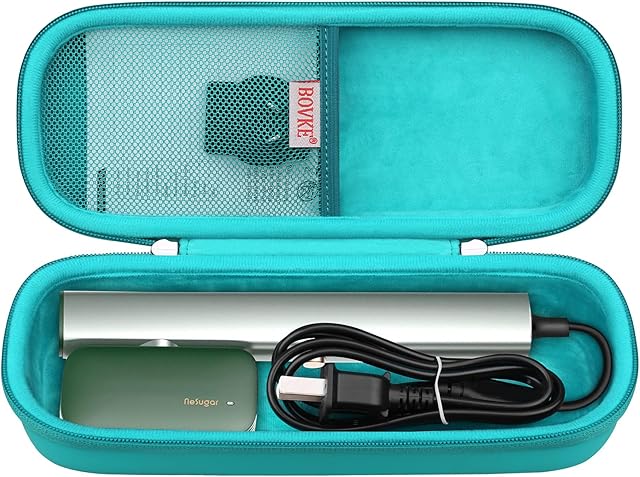 BOVKE Carrying Case for Nesugar Fashion Portable Handheld Garment Clothes Steamer, Light Mini Steam Iron Storage Holder with Mesh Pocket for Accessories, Turquoise