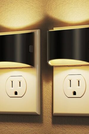 DORESshop LED Night Light[2 Pack], Night Lights Plug into Wall, 3 Level Brightness Adjustable Plug in Night Light, Dusk to Dawn Sensor, Nightlights for Adults, Bedroom, Bathroom, Hallway, 3000K