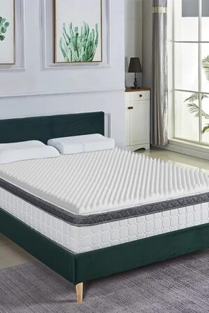 Zayton, 1-Inch Convoluted High Density Foam Mattress Topper, CertiPUR-US Certified for Superior Comfort and Support, Twin, White