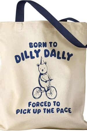 Aesthetic Canvas Tote Bag for Women - Sturdy Cloth Cotton Totes Bag with Pattern Shoulder Bag