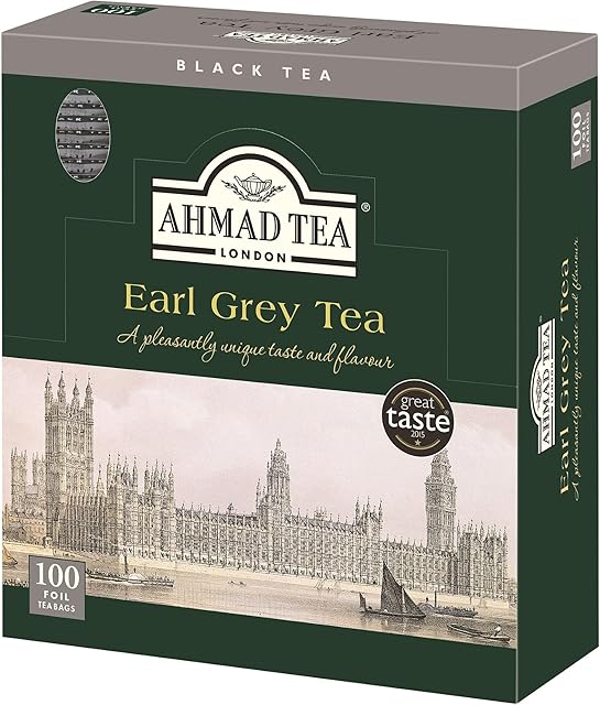 Ahmad Tea Earl Grey foil teabags, 100 Count