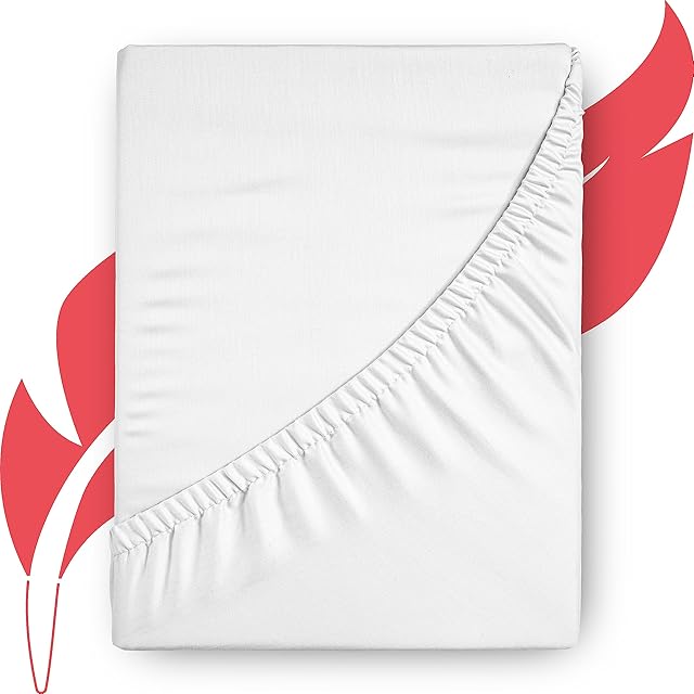Ashton Sheets Luxury Egyptian Cotton King Fitted Sheet Only - 1000-Thread-Count 16" Deep Pocket King Fitted Sheet, Soft, Smooth, Cooling, Sateen Weave, Extra Long Staple King Size Fitted Sheet - White