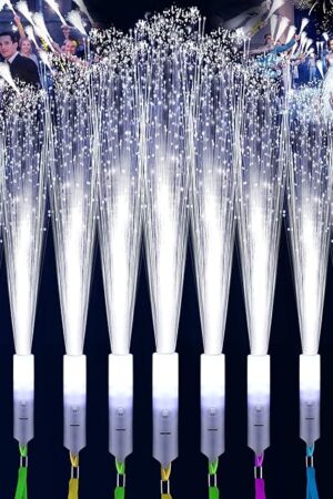 28 PCS Fiber Optic Wands with 3 Light Modes, Glow Wands & Light Up Wands for Kids, Sparklers Fireworks Sticks, Fiber Optic Lights for Wedding, New Year, Birthday, Carnival Parties