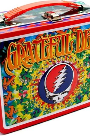 AQUARIUS Grateful Dead Fun Box - Sturdy Tin Storage Box with Plastic Handle & Embossed Front Cover - Officially Licensed Grateful Dead Merchandise & Collectible Gifts