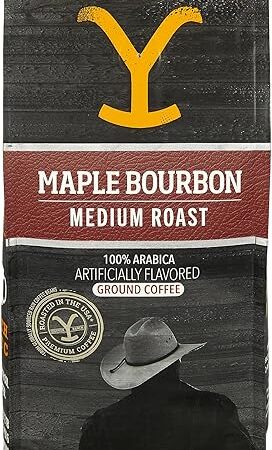 Yellowstone Maple Bourbon Medium Roast Coffee,100% Arabica Ground Coffee, 12 oz.