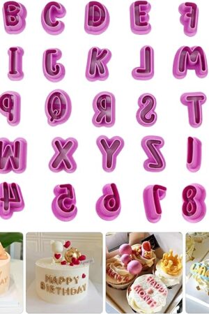 35 Pcs Letter And Number Cookie Cutters,Cake Pop Mold,Fondant Letter Cutters,Alphabet Number Shapes Clay Cutters For Polymer,Suitable Birthday, Christmas, New Year And Holiday Party Decorations
