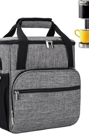 Coffee Maker Carring Bag for Keurig K-Mini/K-Mini Plus, Storage Tote Case for Travel, Grey