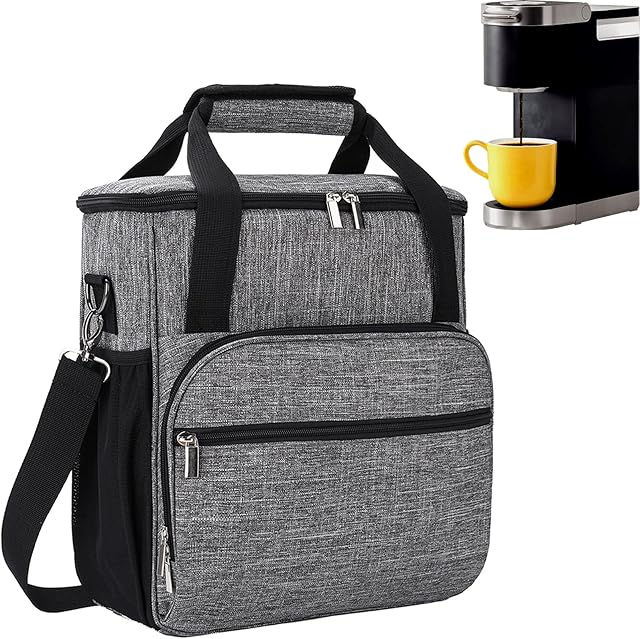 Coffee Maker Carring Bag for Keurig K-Mini/K-Mini Plus, Storage Tote Case for Travel, Grey