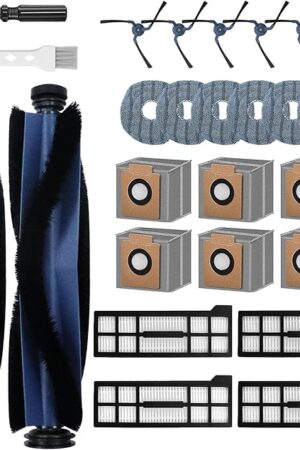 26 Pack Replacement Parts Kit for Eufy X10 Pro Omni Robot Vacuum Accessories, 2 Main Roller Brush 4 Filters 6 Dust Bags 6 Side Brushes 6 Mop Pads 1 Screwdriver 1 Clean Tool