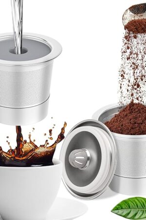 2 Pack Stainless Steel Reusable K Cups Filter For Keurig 1.0, K Cup Reusable Coffee Pods and metal k cups for keurig | Non-BPA, Durable Design