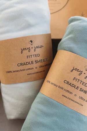Cradle Sheets 18 x 36 Inch 100% Jersey Cotton Light + Dark Sage Green 2 Pack
