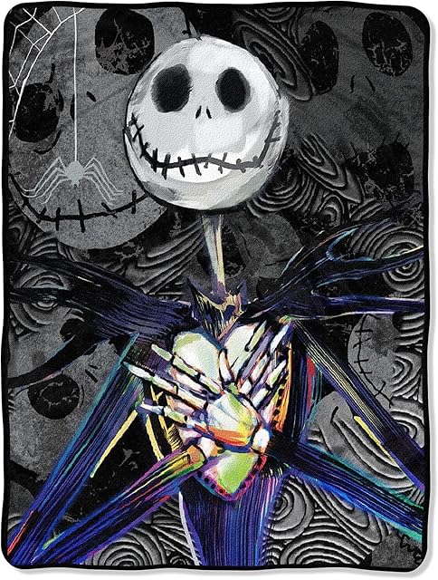Disney's The Nightmare Before Christmas, "Dark Creep" Micro Raschel Throw Blanket, 46" x 60", Multi Color