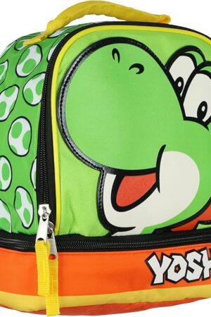 AI ACCESSORY INNOVATIONS Super Mario Yoshi Lunch Box Dual Compartment Insulated Lunch Tote