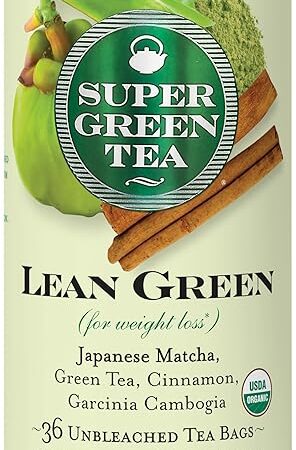 The Republic of Tea Lean Green SuperGreen Tea, 36 Tea Bags | Matcha And Garcinia Cambogia Tea Blend