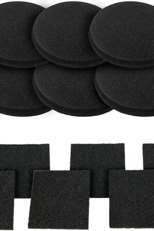 12 Pieces Counter Top Activated Carbon Compost Bin Filters - Extra Thick Indoor Pail Replacement Charcoal Caddy Filters Refill, 0.4" Thickness