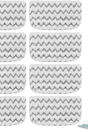 8 Pack Microfiber Steam Mop Replacement Pads for Shark Steam Mop S1000, S1000A, S1000C, S1000WM, S1001C Dirt Grip Steam Mop Pads, Washable & Reusable Microfiber Mop Pads for All Floor Clean