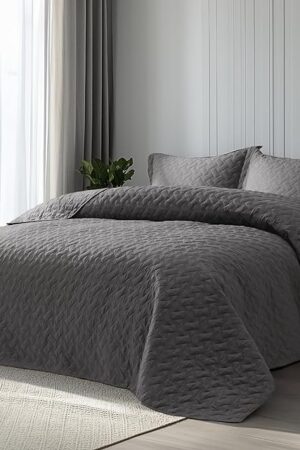 Bedsure Quilts King Size - Grey Bedspreads King Size with Basket Weave Pattern, Soft Quilt Bedding, Lightweight Comforter Coverlet for All Seasons (106" x 96")