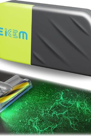 Vacuum Cleaner Dust Display Light, Green Vacuum Light Universal Attachment Suitable for Dyson Shark Bissell, Reveal Micro Dust & Detect Cat Dog Hair, Upgrade Accessories (USB-C Rechargeable)