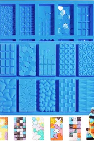 2025New 1inch Deep Small Chocolate Bar Mold for Mini Dubai, 2Pcs Candy Silicone Molds for Dubai Pistachio