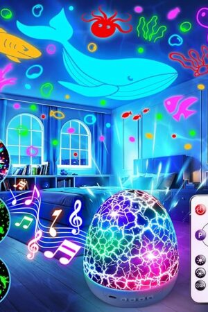 Baby Sound Machine Night Light Projector | 15 Sleeping Sounds & 3D Films | 31Colors & Remote Control | Toddler Night Light for Kids, Baby White Noise Machine, Sound Machine baby, Egg Light for Nursery