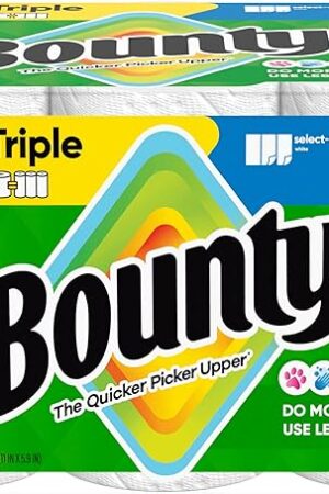 Bounty Paper Towels Select-A-Size, White, 6 Triple Rolls = 18 Regular Rolls