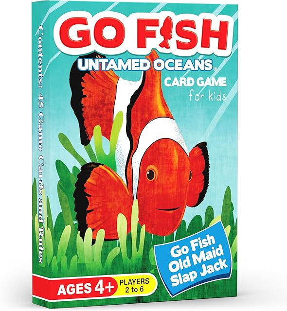 The GO Fish Untamed Oceans, a Go Fish Card Game for Kids 4-8 and Up – Play Old Maid and Slap Jack with Same Deck – Easy to Learn – Family, Board Game Night and Classroom Party Fun – Great Gift Idea