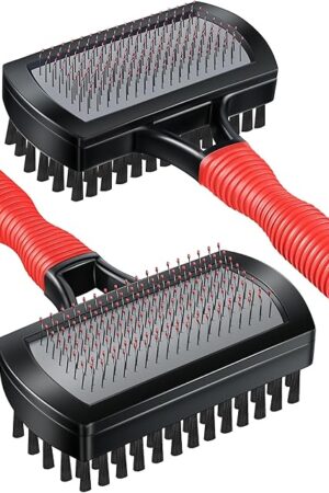 2 Pack Advanced Coil Cleaning Fin Brush for AC Evaporator and Condenser, Effective Dual-Sided HVAC Coil Cleaner, Stainless Steel Pins & Soft Bristles, Prevent Build-Up, Easy AC Maintenance