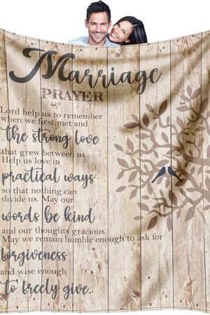 Wedding Gifts for Couples 2025, Bridal Shower Gift for Bride to Be, Best Bride Gifts for Wedding Day, Unique Newlywed Gifts for Couples, Marriage Prayer Throw Blanket 60 x 50 Inch