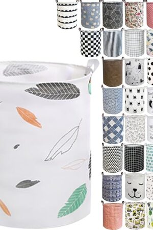 Collapsible Laundry Basket in Bedroom Waterproof Laundry Hamper in Bathroom Large Laundry Bag in College Dormitory Cloakroom Livingroom Nursery Organizer Toy Bin Autumn leaf-007