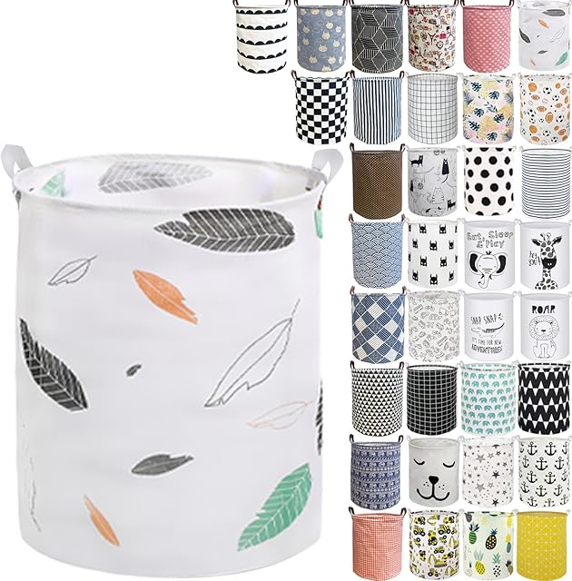 Collapsible Laundry Basket in Bedroom Waterproof Laundry Hamper in Bathroom Large Laundry Bag in College Dormitory Cloakroom Livingroom Nursery Organizer Toy Bin Autumn leaf-007