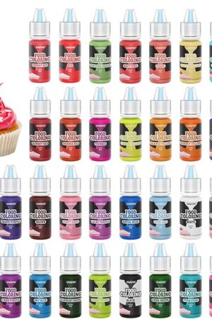 Cakestar Food Coloring Liquid, 36 Vibrant Food Coloring for Slime, Upgraded Food Dye Concentrated Neon Food Coloring Liquids for Cake, Cookies, Baking Decorating, Icing, DIY Crafts, 6ml/bottle