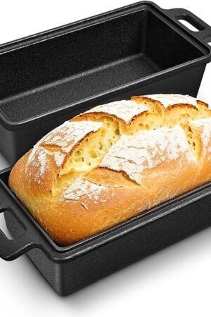 Cast Iron Loaf Pan With Lid, 9×5 in – 2‑in‑1 Heavy‑Duty & Oven‑Safe Loaf Pan for Sourdough & Homemade Bread