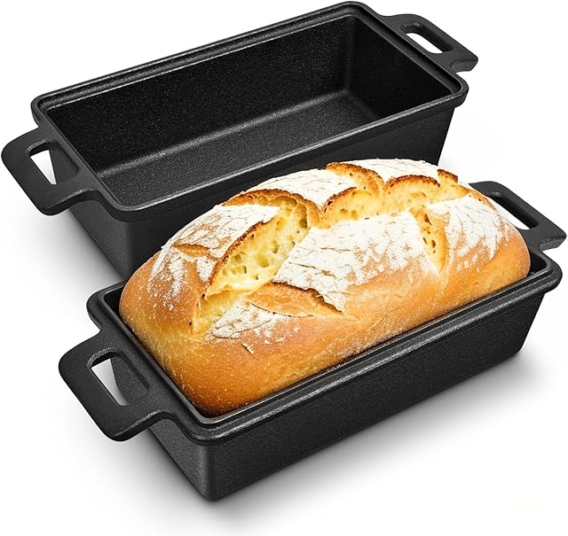 Cast Iron Loaf Pan With Lid, 9×5 in – 2‑in‑1 Heavy‑Duty & Oven‑Safe Loaf Pan for Sourdough & Homemade Bread