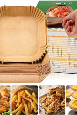 Disposable Paper Liners, 120 Pcs Square Airfryer Parchment Cooking Non-Stick Liner Accessories, Microwave Oven, Frying Pan, Oil-proof Air Fryers Filters Sheet for 2 3 4 4.5 Qt Baking Basket