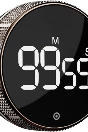 BlueSnail Kitchen Timer with LED Digital Display Smart Efficana for Home Classroom Gym Office, Volume and Brightness Adjustable Productivity Timer (Guncolor)