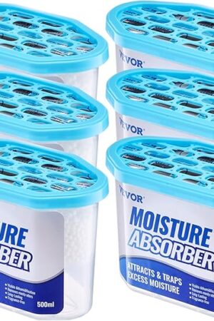 VEVOR Moisture Absorber Boxes, 10.8 oz Humidity Absorber Boxes(6 Packs), Fragrance Free Dehumidifier Attracts Extra Moisture from Your Bathroom, Closet, and Kitchen