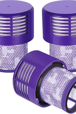 3Pack Filter Replacement for Dyson V10 Cyclone V10 Absolute V10 Animal V10 Total Clean V10 Motorhead, Replace Part No. 969082-01, 1 Clean Brush