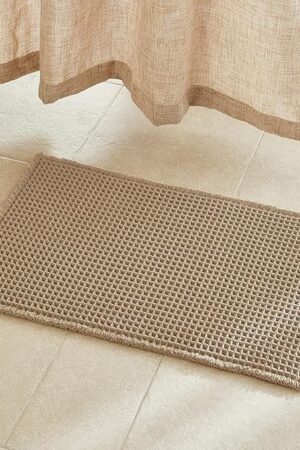Waffle Bath Mat, Boho Bathroom Rugs Non Slip Washable Super Absorbent Quick Dry Farmhouse Bathroom Decor, 30"x20" Khaki