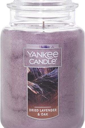Yankee Candle Dried Lavender & Oak​ Scented Classic 22 Oz Large Jar Single Wick Aromatherapy Candle Over 110 Hours of Burn Time Ideal for Creating a Welcoming Home Perfect for Gifting