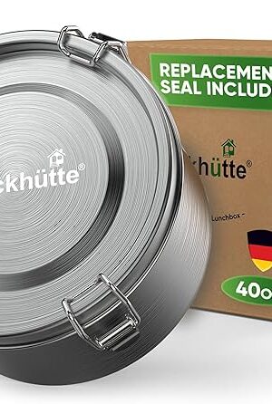 Blockhütte Metal Lunch Container 40oz with Spork, Bento Box Adult Metal BPA Free, Stainless Lunch Box for Work Dishwasher Safe, Stainless Steel Food Storage Containers Leakproof