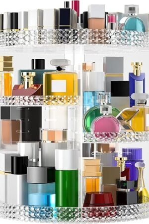 Clear Acrylic X-Large Makeup Organizer, Perfume Organizer, Make Up Organizer Fits for Vanity and Bathroom