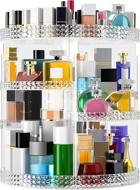 Clear Acrylic X-Large Makeup Organizer, Perfume Organizer, Make Up Organizer Fits for Vanity and Bathroom