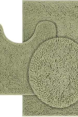 Bath Mat Bathroom Rugs Microfiber Medium 20" x 32" Sage Green