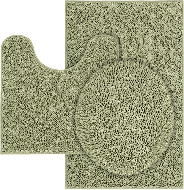 Bath Mat Bathroom Rugs Microfiber Medium 20" x 32" Sage Green