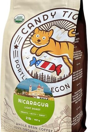 Whole Bean Coffee - Organic - Low Acid - Light Roast - Single Origin - 100% Arabica - Nicaraguan Coffee Beans - Direct Trade - Shade-grown - Gourmet Coffee - 2 lb