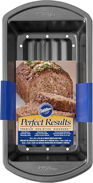 Wilton Perfect Results Premium Non-Stick Bakeware - Meatloaf Pan Set, Reduce the Fat and Kick Up the Flavor, 2-Piece Set