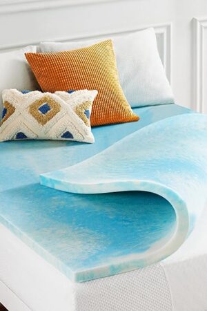 Best Price Mattress 1.5 Inch Swirl Gel AeroBreeze Cooling Air Flow Memory Foam Mattress Topper, Dorm Essentials, Full